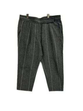 Brunello Cucinelli Gray Linen Cropped Length Pants 44